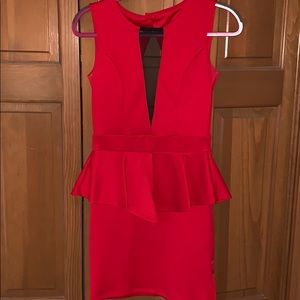 Arden B - red peplum dress
